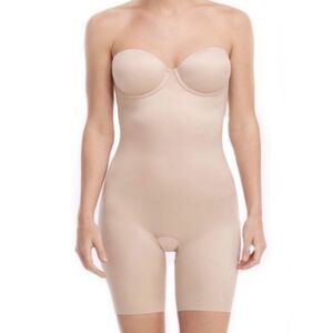 SPANX Suit Your Fancy Strapless Cupped Mid-Thigh Bodysuit XL $148 new 10156R